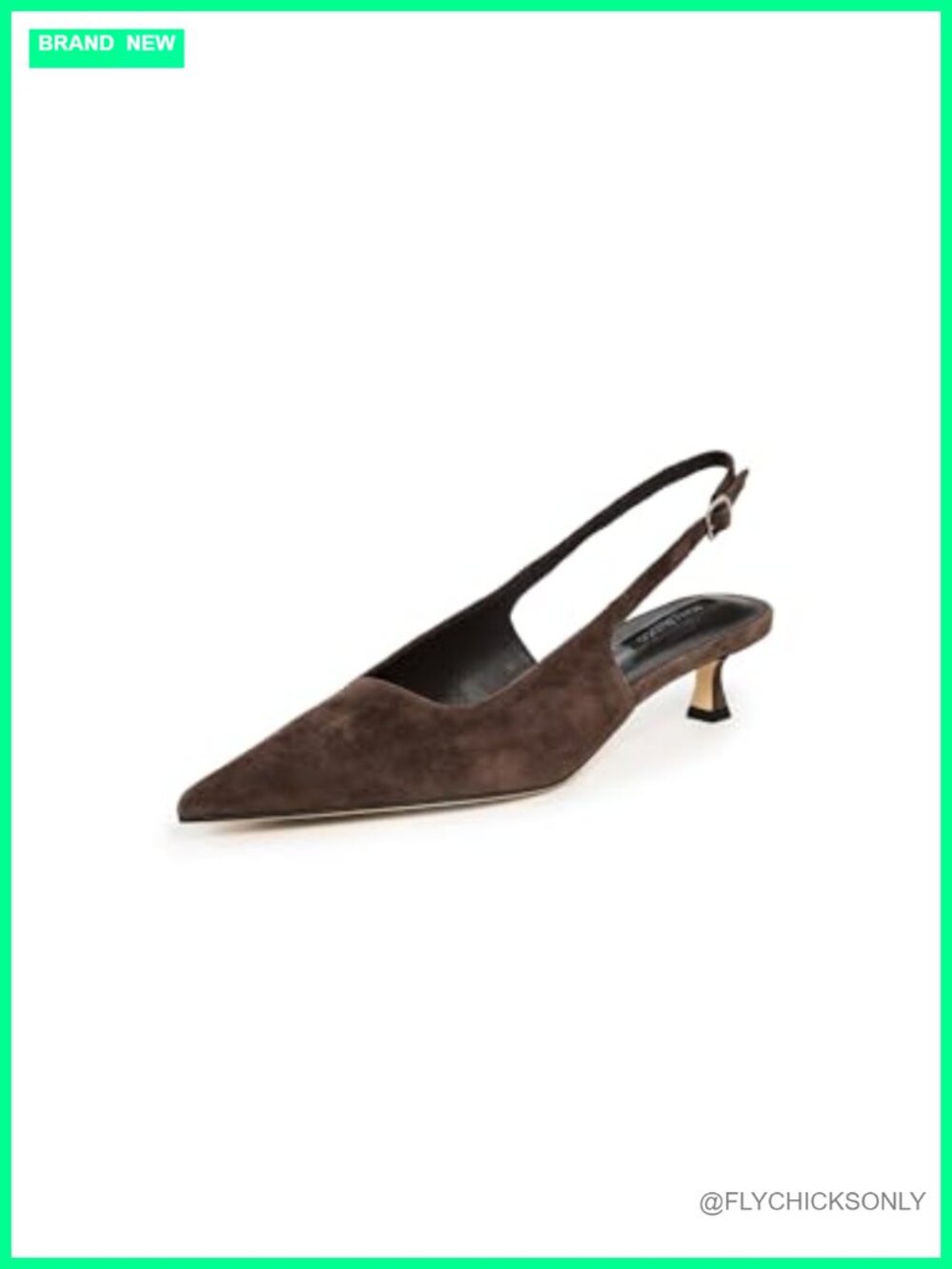 Suede Kitten Heel Slingback Pointed Toe Formal Pump